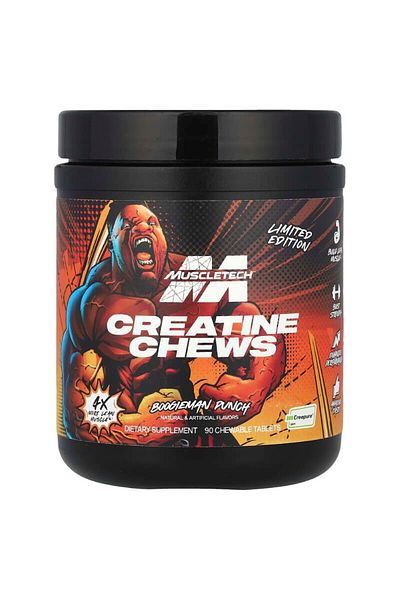 MUSCLETECH Creatine Chews, Boogieman Punch, 90 Chewable Tablets