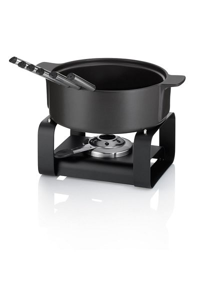 KELA Keck Lang Set fondue cu branza ceramica romana neagra 9 bucati
