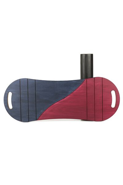 Wood Stone Art   Red/Navy Balance Board - for Surfing and Skateboarding Training