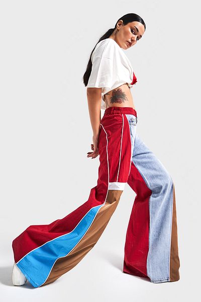 its basic Blugi de damă, mai multe culori, pantaloni cu design Palazzo Fit, piese duble