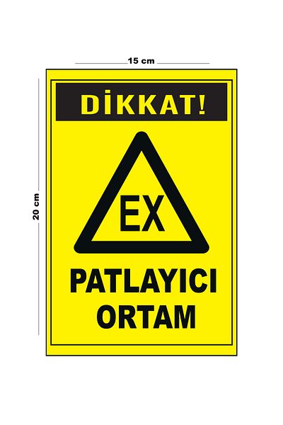 Lucena Metal Explosive Environment 15 cm X 20 cm Warning Sign Direction Sign