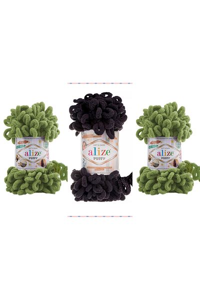 Alize Σετ ανεμιστήρα με νήματα πλεξίματος Puffy 100 gr 3 τεμάχια Χρώμα 965a