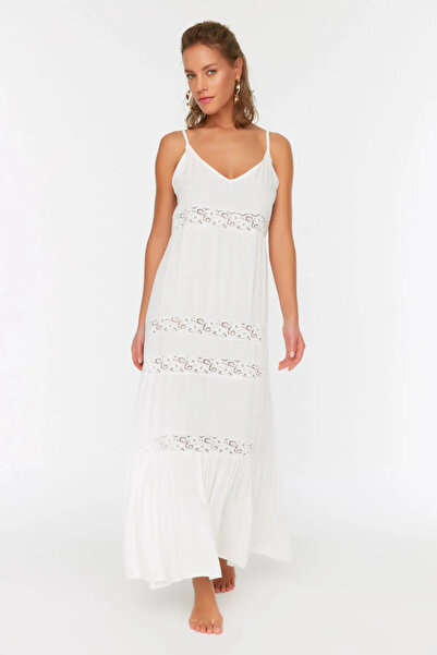 Beach Fashion Şerit Detaylı Plaj Elbisesi