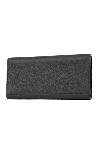 king brich Genuine Leather Wallet with Stitched Edge Detail