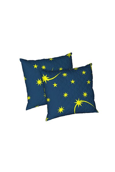 ALCAM Set Of 2 Moon Night Pillows, Quilted Microfiber, 70x70 Cm