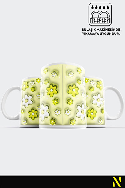 nilizma Daisy Flower Patterned Colorful Mug – 330 ml Mug |   Stylish and Durable Design