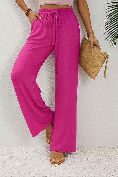Bestenur Abel Wide Leg Pocket Ayrobin Trousers 1352 - Pink