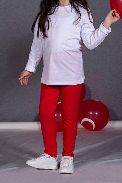 Zeyland Kız Çocuk Kırmızı Slim Fit Tayt (4-12yaş)