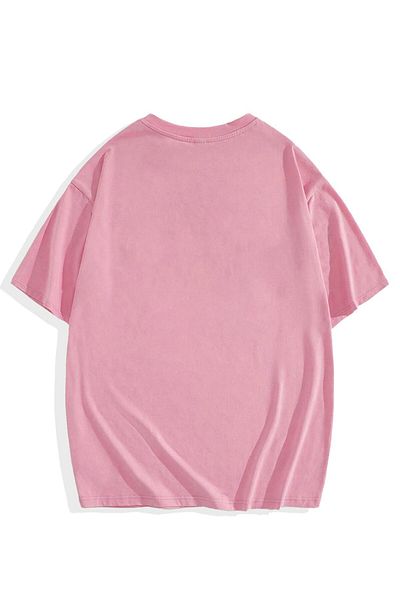 BRZ COLLECTION Μπλουζάκι Unisex Oversize Pink Angel Crystal Stone με στάμπα