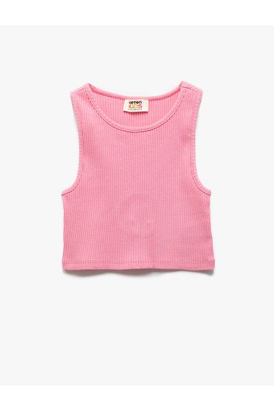 Koton New Season Cotton Camisole Basic Crop Undershirt with Window Detail on the Back
