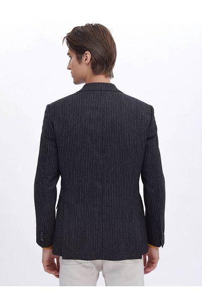 Kip Patterned Modern Fit Wool Blend Jacket