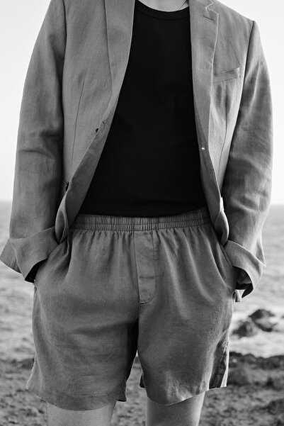 H&M Keten Şort Regular Fit