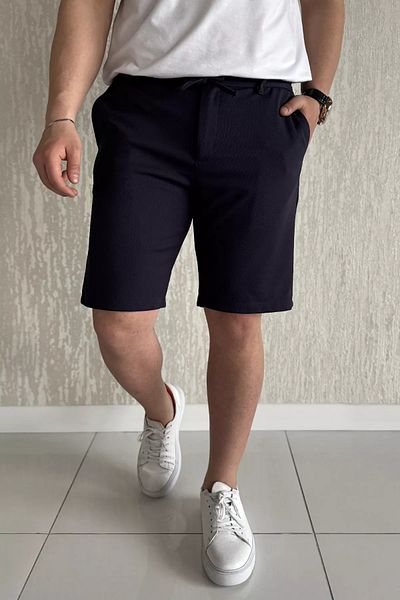 MİSHAR İTALİA Ανδρικό σορτς με ελαστική μέση Navy Blue
