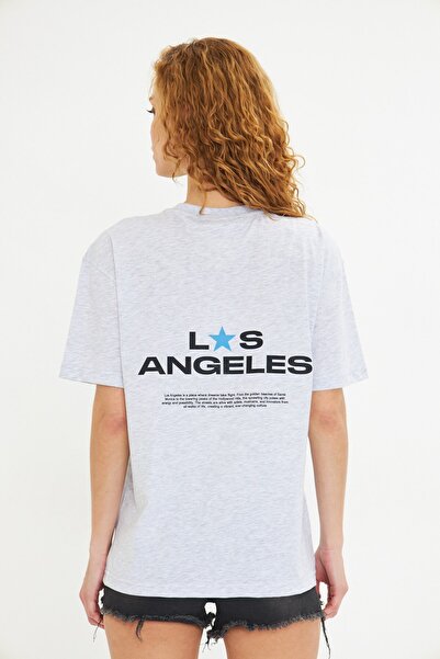 GIA - ART Los Anđeles Štampano 100% pamuk Oversize kroj Ženska majica