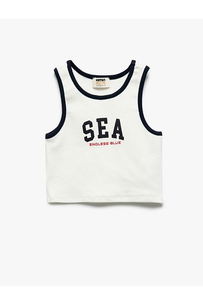 Koton New Season Cotton Crew Neck Sleeveless Crop Tank Top