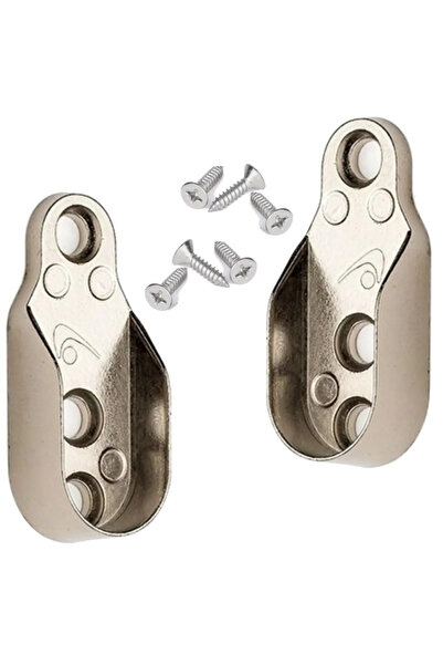 By-Ka Boru Askı Flanşı Krom Oval Dolap Elbise Askı Aparatı (2 ADET) 6 Adet Vida