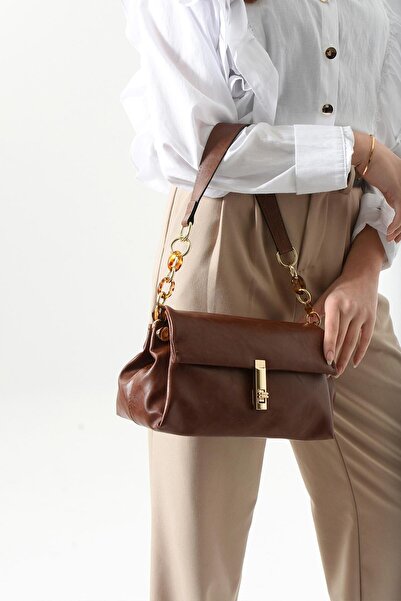 Getcho Asdem Women's Tan Shoulder and Crossbody Bag – Elegant Design, Large Volume and Secure Zipper Closure