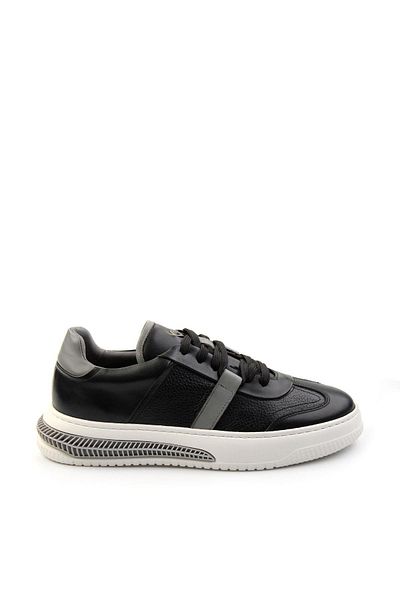 Bambi Black Leather Men's Sneaker E01075574603