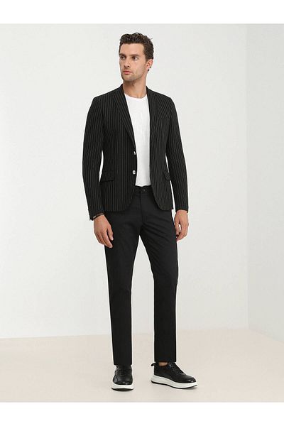 Kip Striped Slim Fit Jacket