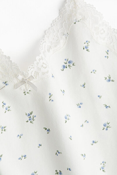 H&M Dantel Şeritli ve Pamuklu Body