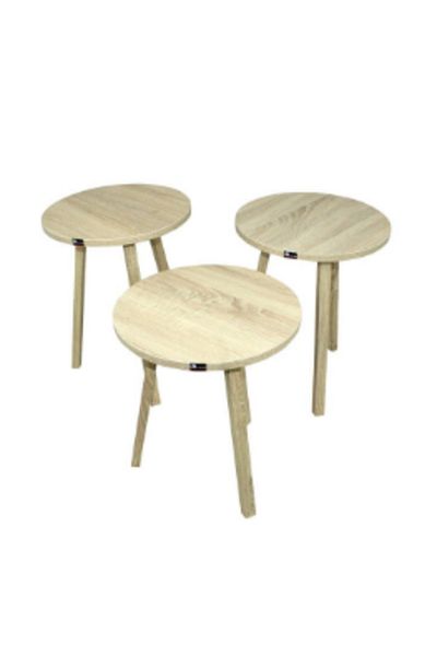 bright star Set of 3 round coffee tables, multi-colored, 50x38 cm