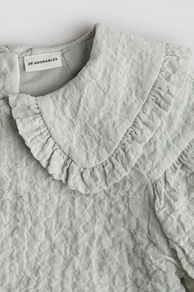 H&M Kabarık Kollu ve Pamuklu Elbise