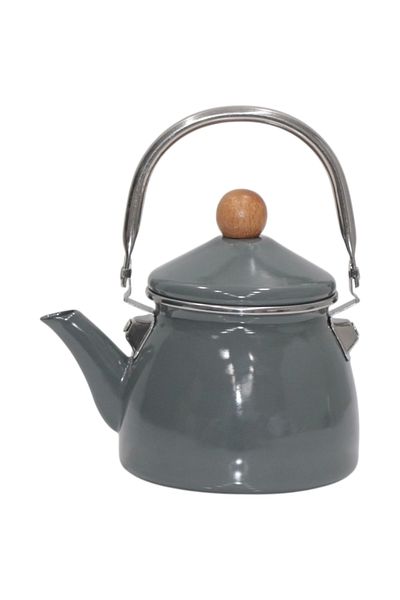 PR HOME Gray Enamel Teapot Kettle Small 1.1 Lt