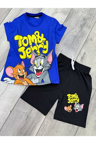 öykümgaleria Boy's Summer Top and Bottom Set with Shorts