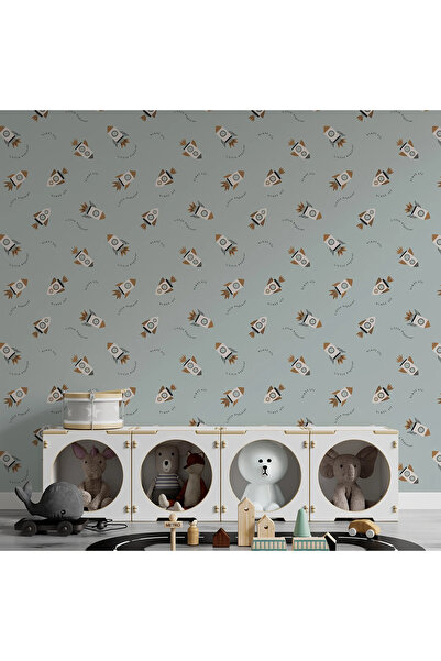 dreamwall Uzay Temalı Çocuk Odası Duvar Kağıdı -Isı ve Ses Yalıtımı Yırtılmaz