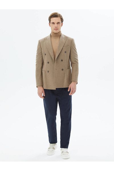 Kip Patterned Modern Fit Eco-friendly Wool Blend Jacket