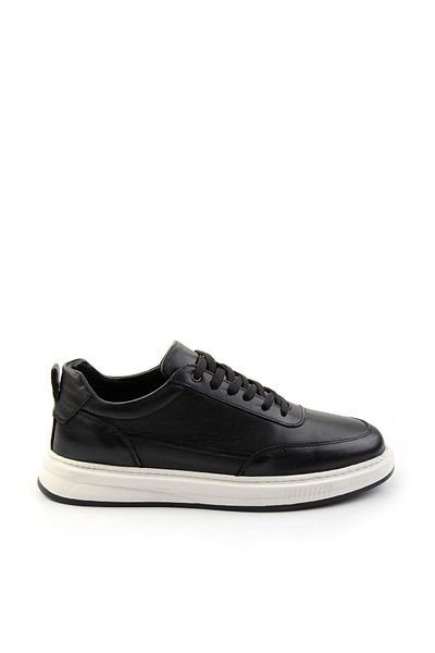 Bambi Black Leather Men's Casual Shoes E 01082000503
