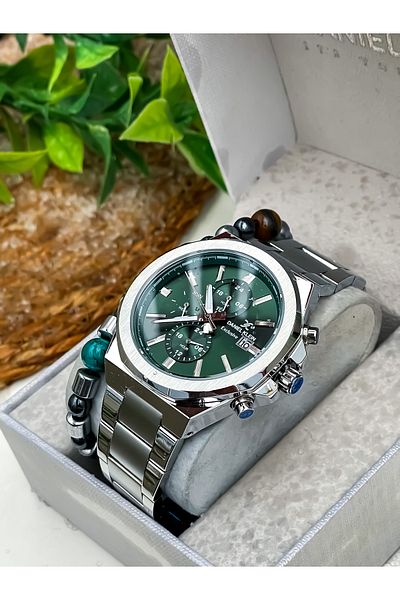 Daniel Klein All Functions Active Original Men Wristwatch Stainless Steel Luxury Watch Bracelet Gift