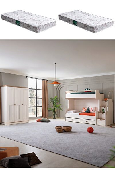 Setay Ranza, Zenit Plus Yavrulu Ranza 3 Kapaklı Dolap 2 Adet Comfort Yatak