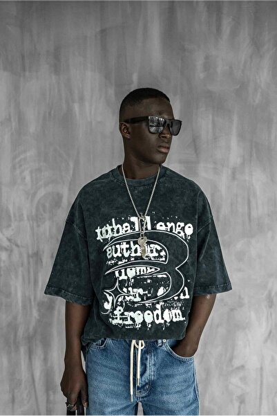 ablukaonline Muški Oversize kroj Premium T-shirt – Crni