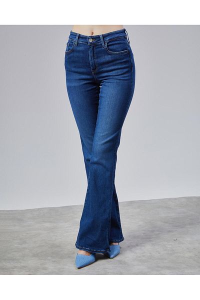 soBasic Spanish High Waist Colorfast Blue Snow Wash Jeans Recovery Jeans