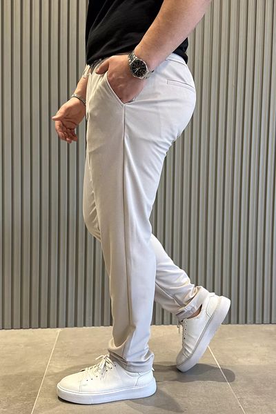 MİSHAR İTALİA Ανδρικό παντελόνι Jogger με φερμουάρ με πέτρινη μέση