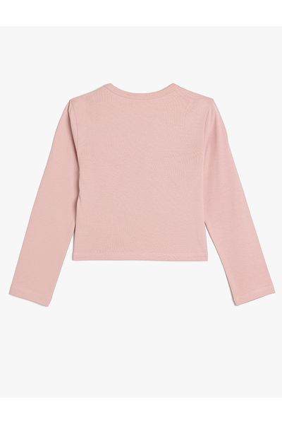Koton New Season T-Shirt Long Sleeve Bow Printed Crew Neck Cotton