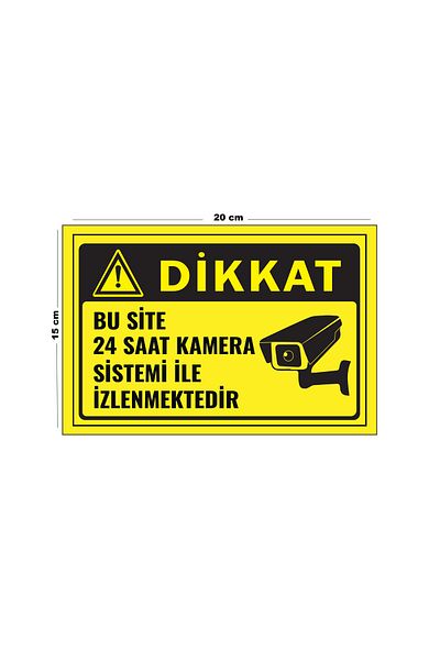 Lucena Metal Attention This Site Is Monitored 24 Hours a Day with Camera System 15 cm X 20 cm Warning Sign Diversion