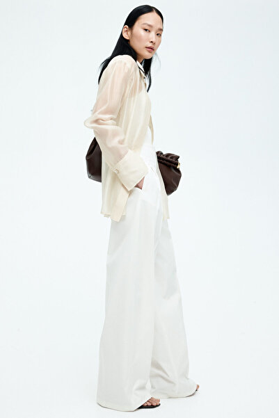 H&M Önü Pilili ve Pamuklu Pantolon