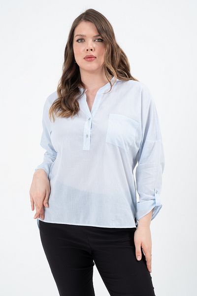 Shahiqa Bluză de vară cu guler marime plus