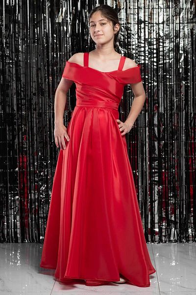 Modaviki Strappy Elastic Waist Evening Dress Red Mdv362