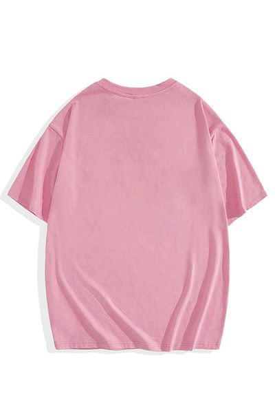 BRZ COLLECTION Μπλουζάκι Unisex Oversize Pink WICKED Crystal Stone με στάμπα