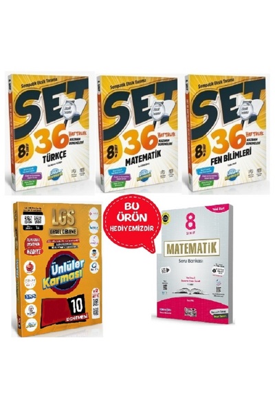 Ünlüler Karması Yayınları 8.sınıf Sempatik 36 Haftalık Deneme(TÜRKÇE-MATEMATİ...