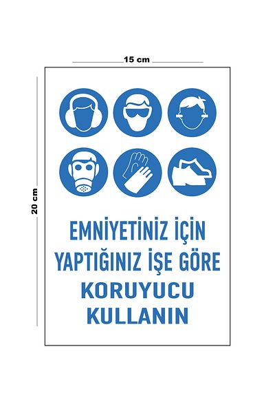 Lucena Use Protective According to Your Work for Your Metal Safety 15 cm X 20 cm Warning Sign Diversion