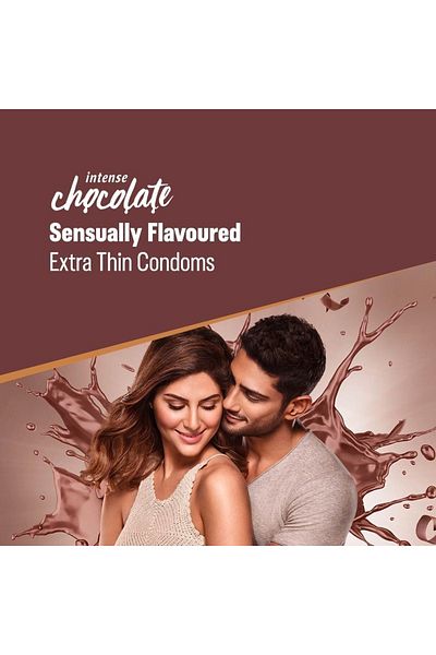Durex Extra Thin Intense Chocolate Flavoured Condoms For Men - 10s