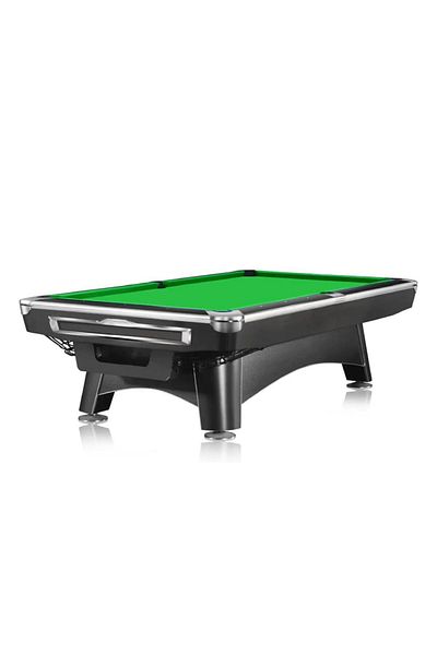 YALLA HomeGym Competition 9 Feet Marble Slate Billiard Pool Table, Ball Return System, BLACK & GREEN