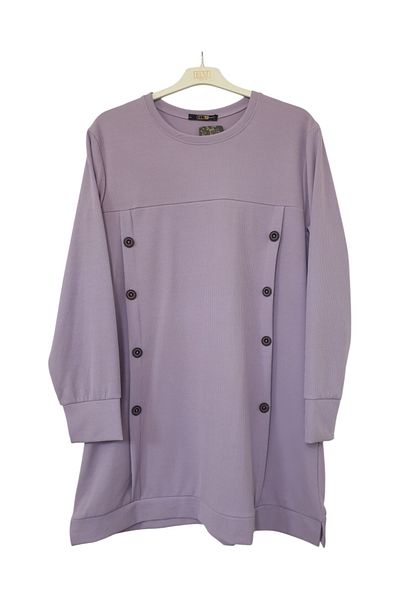 GGMM Large Size Twill Button Detail Tunic Length 90 cm