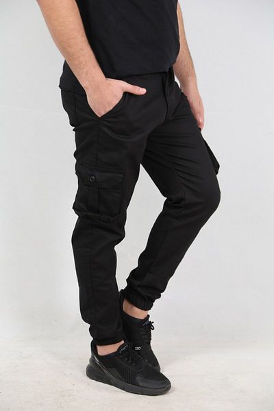 Ofzensport Black Color Gusseted Leg Cargo Pants