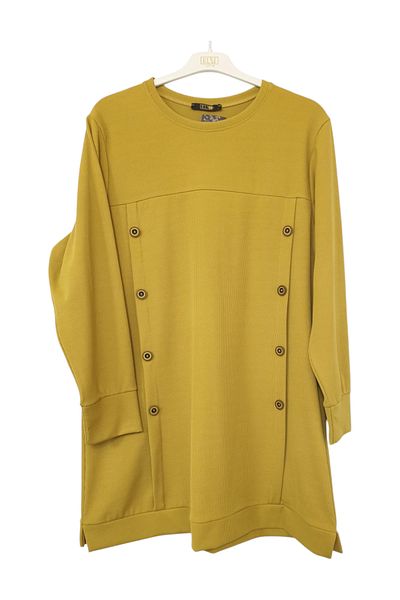 GGMM Large Size Twill Button Detail Tunic Length 90 cm