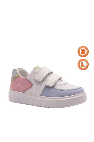 kids A more Dívčí boty Daisy Double Velcro Leather Light Blue